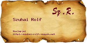 Szuhai Rolf névjegykártya